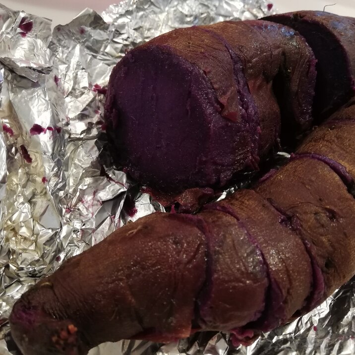 トースターで作る　簡単焼き芋(紫芋)
